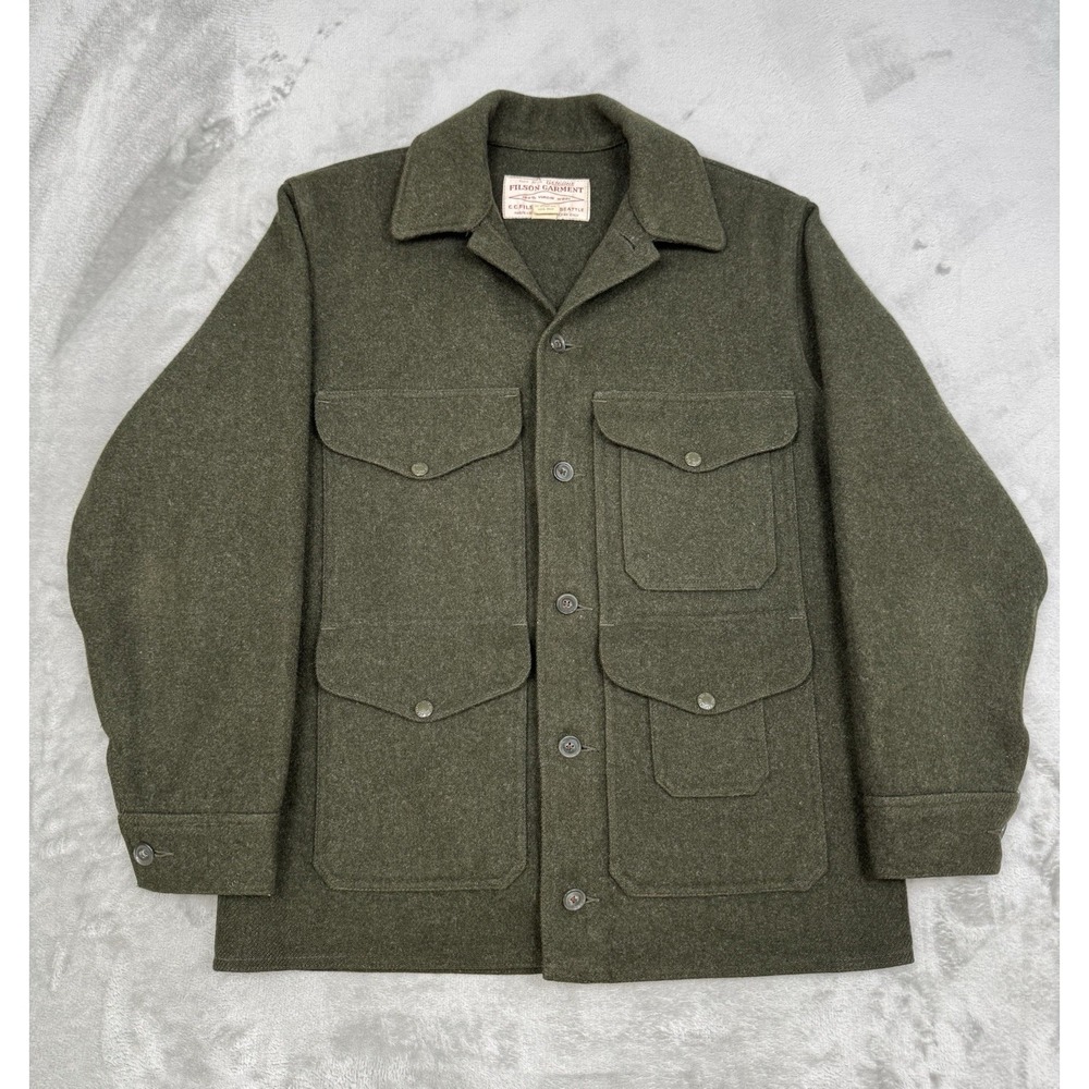 Vintage 70s CC Filson Mackinaw Cruiser Jacket Mens Size 40 Medium M Wool Western